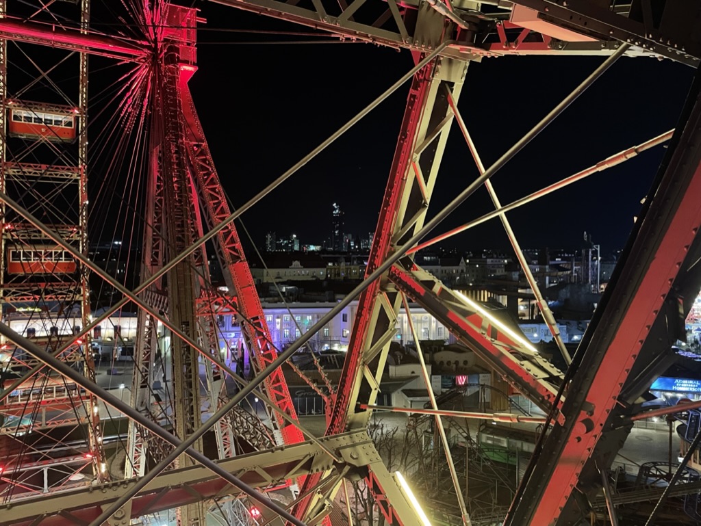 Das Wiener Riesenrad, Blick ins Innere von einer Kabine